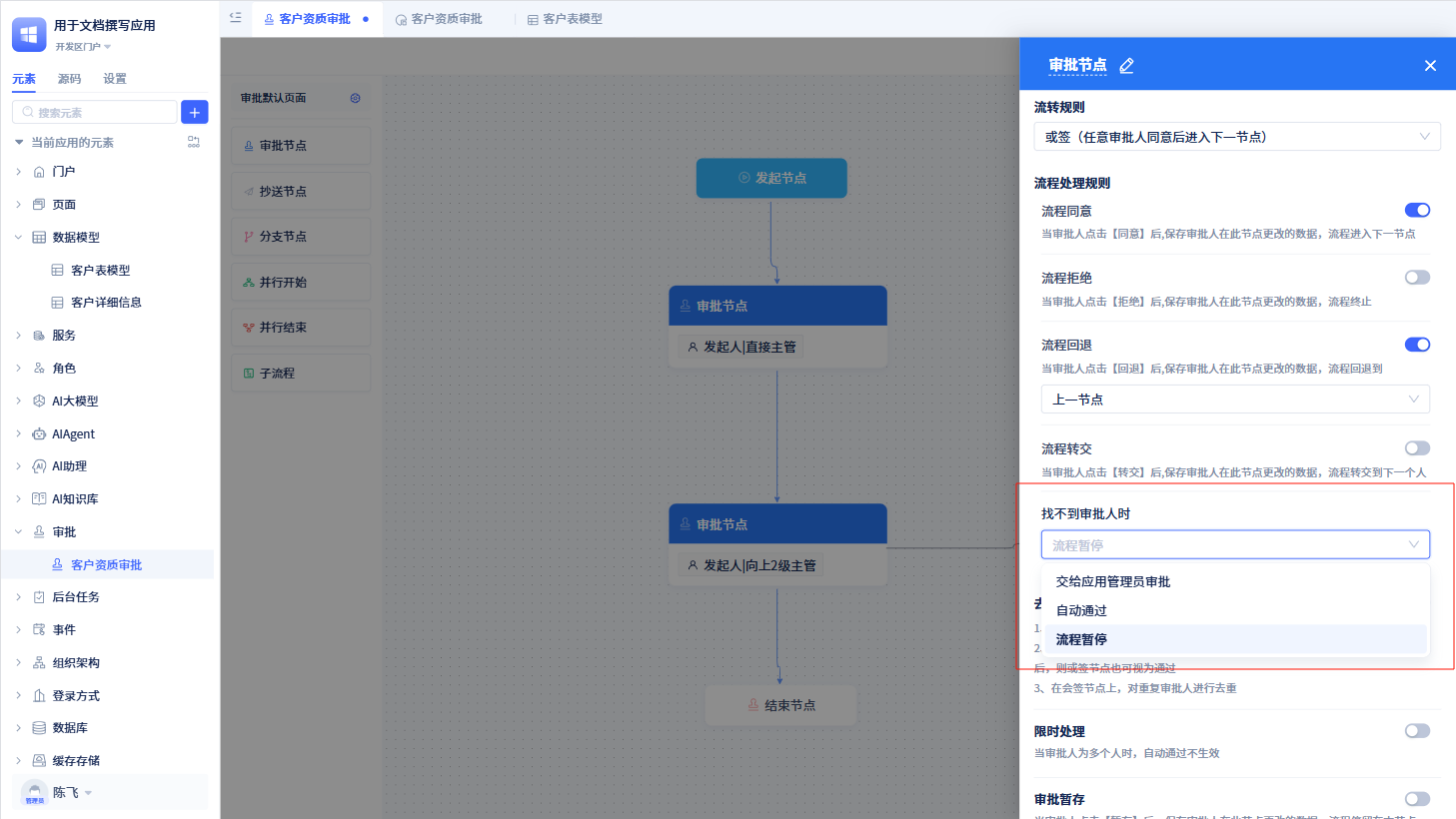找不到审批人