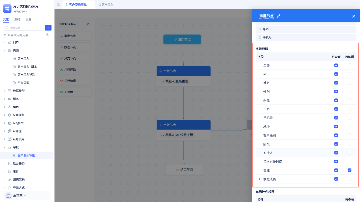 字段权限